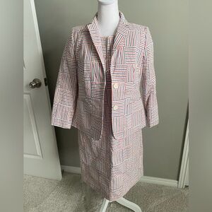 Talbots Seersucker Stripe Patchwork Blazer and Dress